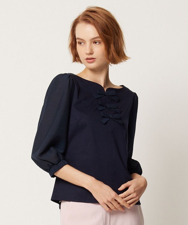 TOCCA 【洗える】LITTLE BOW トップス ネイビー系