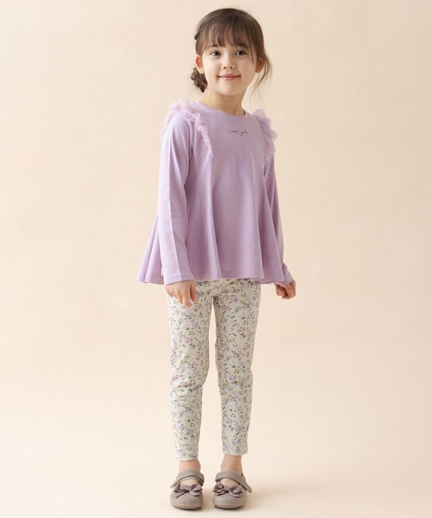 ANY KIDS フレアシルエット 長袖 Tシャツ ラベンダー