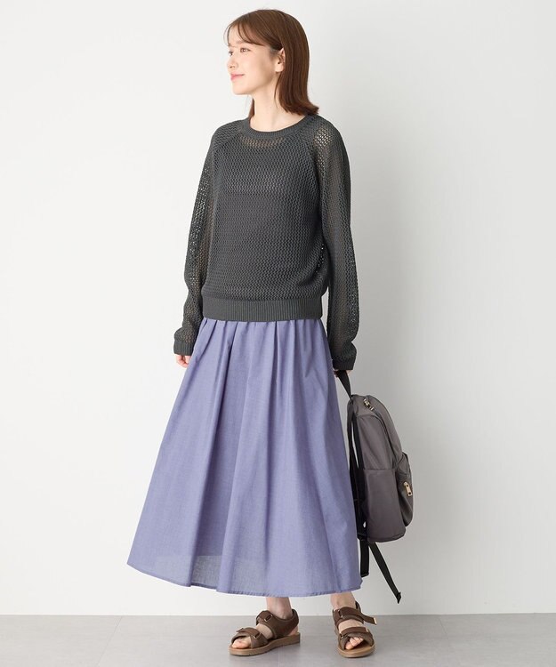 ANY L メッシュプルオーバー チャコール