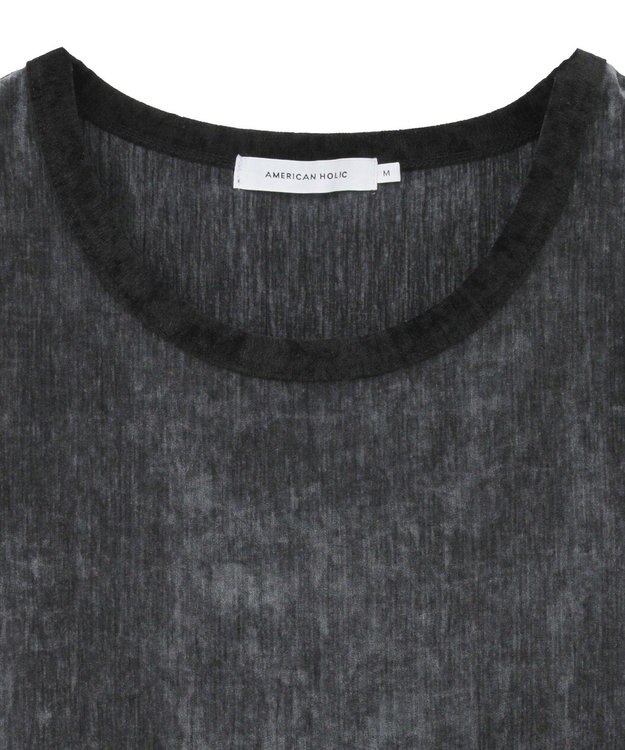 AMERICAN HOLIC 配色ベロアタンクトップ Charcoal Gray