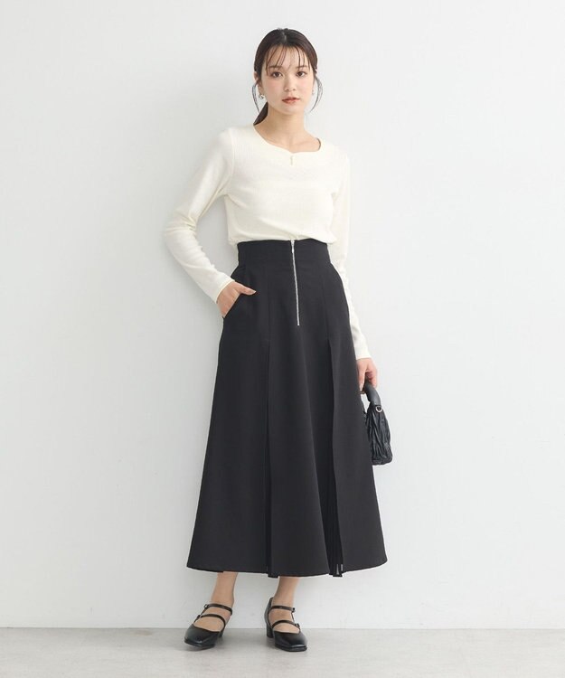 earth music&ecology マチプリーツスカート Black