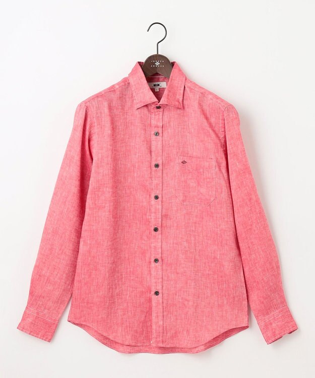 JOSEPH ABBOUD 【麻100％・軽い・涼しい】モイスチャーリネン シャツ レッド系