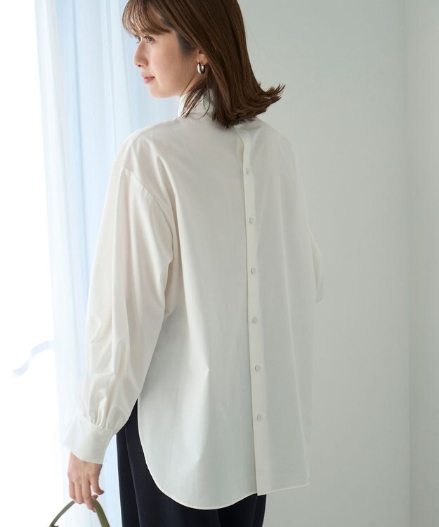 UNFILO ハイネックブラウス ホワイト