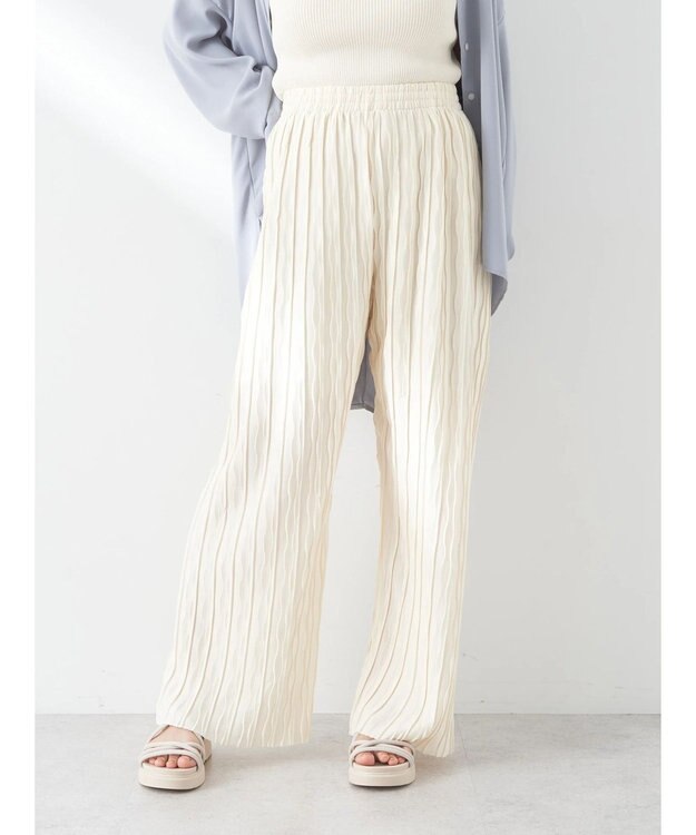 earth music&ecology リラックスセルフカットパンツ（Ｉｖｏｒｙ） Ivory