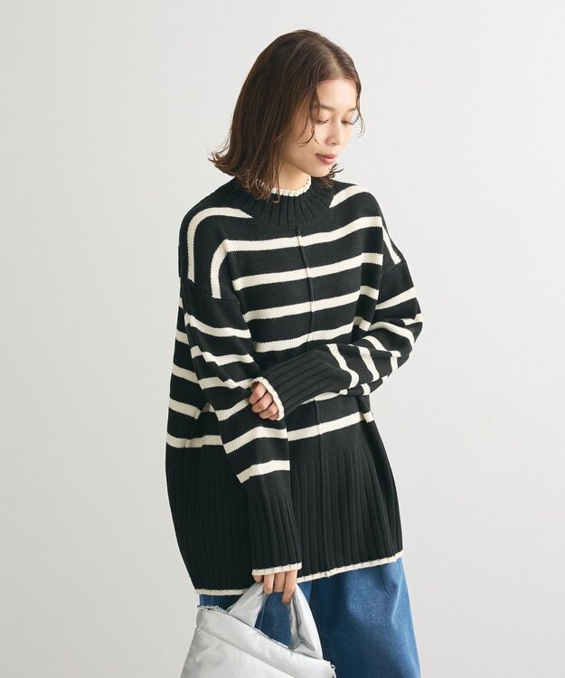 Green Parks 洗えるモックネックニットプルオーバー