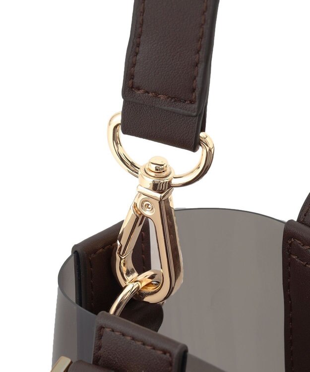 23区 【Oggi8月号掲載】クリア ミニ ショルダーバッグ ダークブラウン系