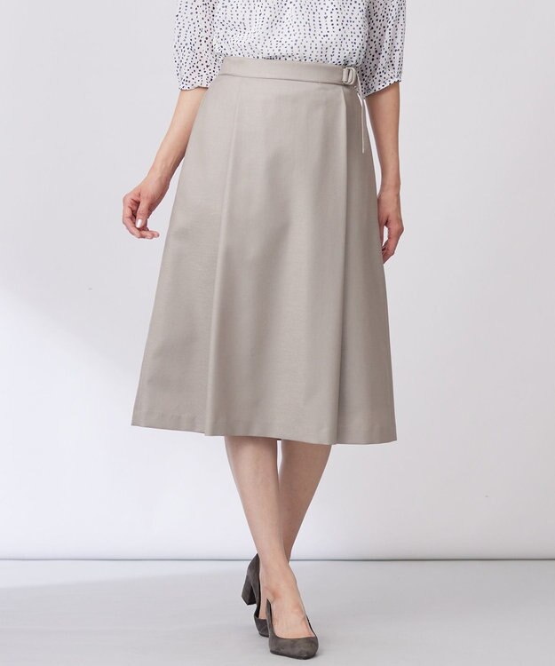 J.PRESS LADIES L 【セットアップ対応・洗える・UV加工・吸水速乾】OXIJEWELストレッチ スカート ベージュ系