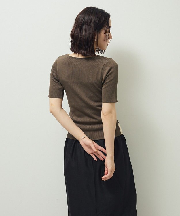 Green Parks ・Ｐｅｔｉｔ　Ｆｌｅｕｒ　バイカラーレイヤードニット Brown