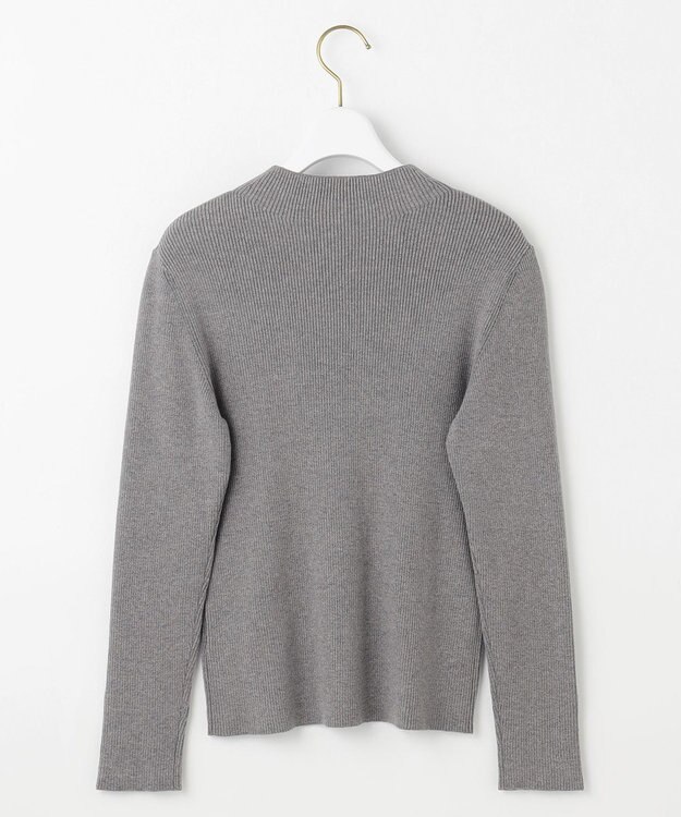 ANY SIS 【洗える】リブインナー ニット ライトグレー