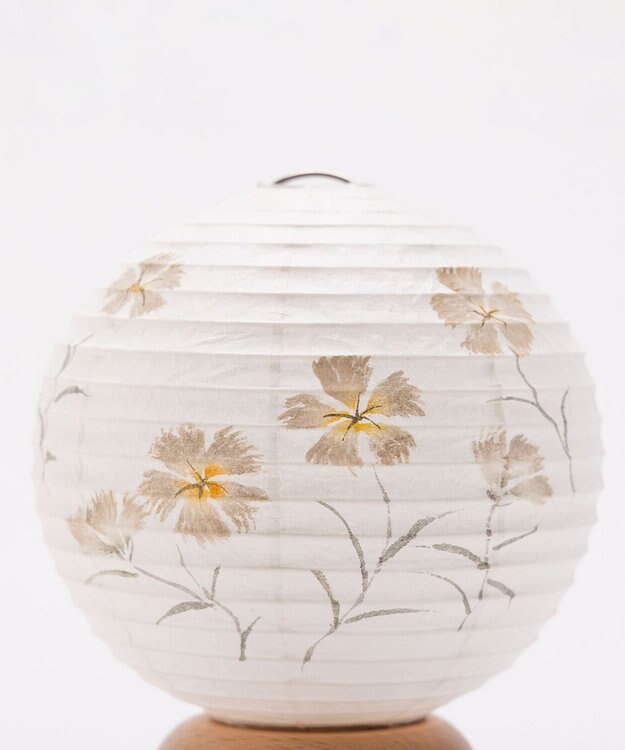 ちょうちん堂 【あかり道】〈手書絵付〉ナチュラルなでしこ ちょうちん ライト ホワイト