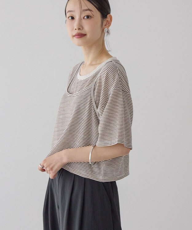 AMERICAN HOLIC 【2点セット】キャミレイヤードTシャツ Brown