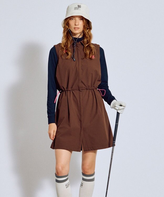 PW CIRCULUS 【着回し力2倍 / 2WAY】【WOMEN】袖2WAY デタッチャブルワンピース ゴルフウェア レディース ダークブラウン系