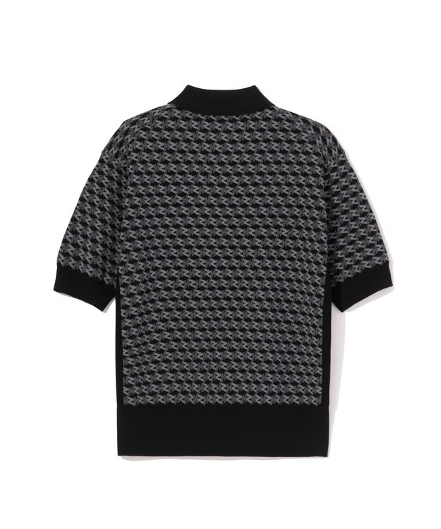 ZERO HALLIBURTON 【セットアップ可能】 モノグラム柄 ニットポロシャツ ZHG-W5A4d 85139 ブラック