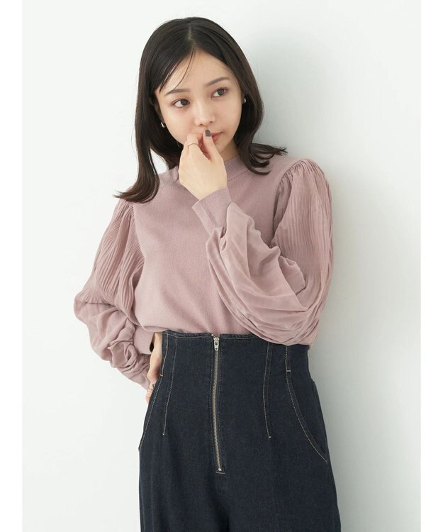 earth music&ecology マジョリカニットプルオーバー Pink Beige