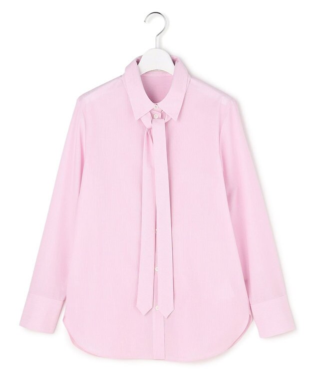 ICB 【2WAY】 クリーンブロード タイ付きシャツ ライトピンクストライプ