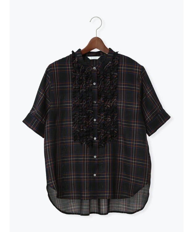 Te chichi チェックフリルブラウス《2026 SUMMER LOOK item》 ネイビー