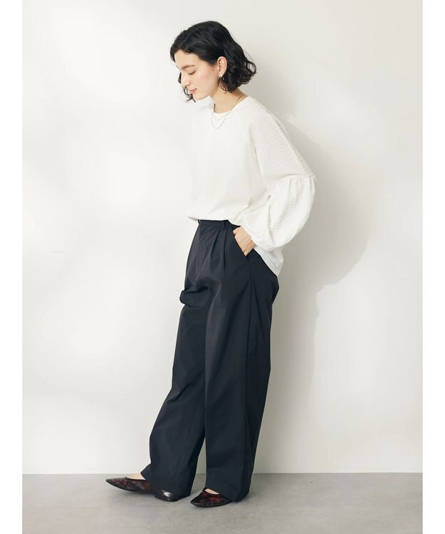 CRAFT STANDARD BOUTIQUE 袖切り替えデザインプルオーバー Off White