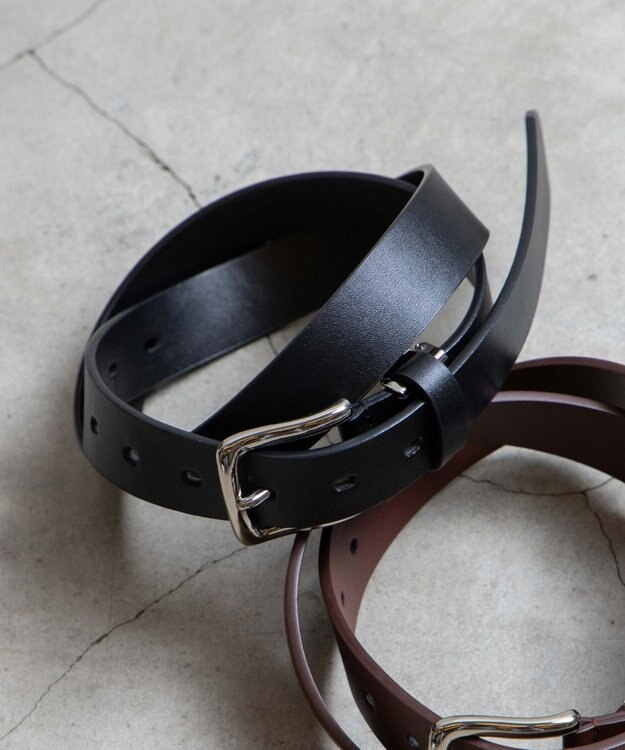 WEGO フェイクレザープレーンベルト ブラック