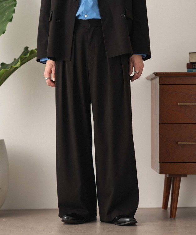 WEGO 【セットアップ対応】2タックバギースラックス ブラック