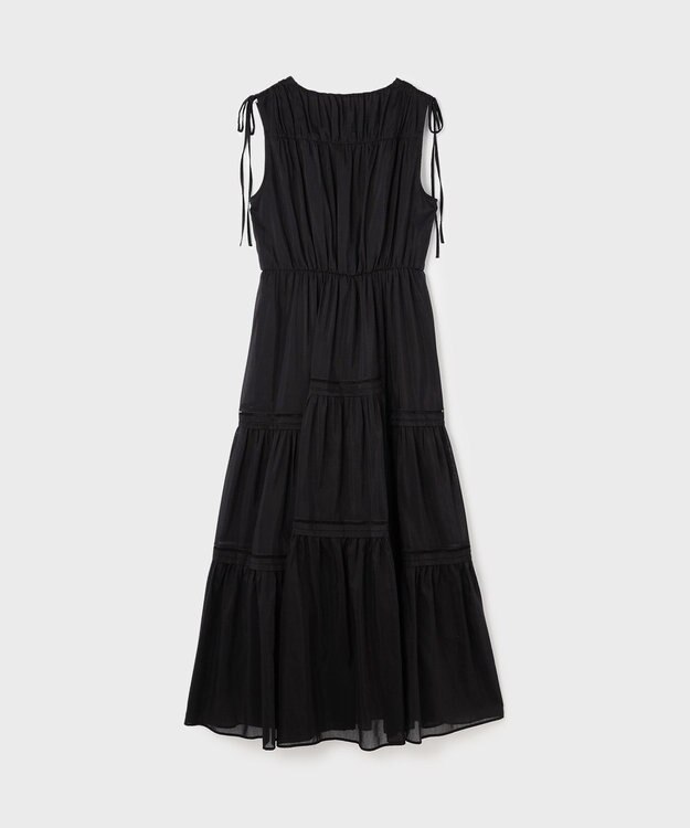 GRACE CONTINENTAL コットンシルクティアードワンピース ブラック