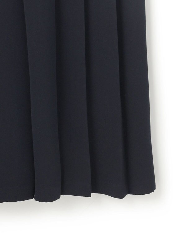 uncrave ウォッシャブルダブルクロス プリーツオールインワン ネイビー