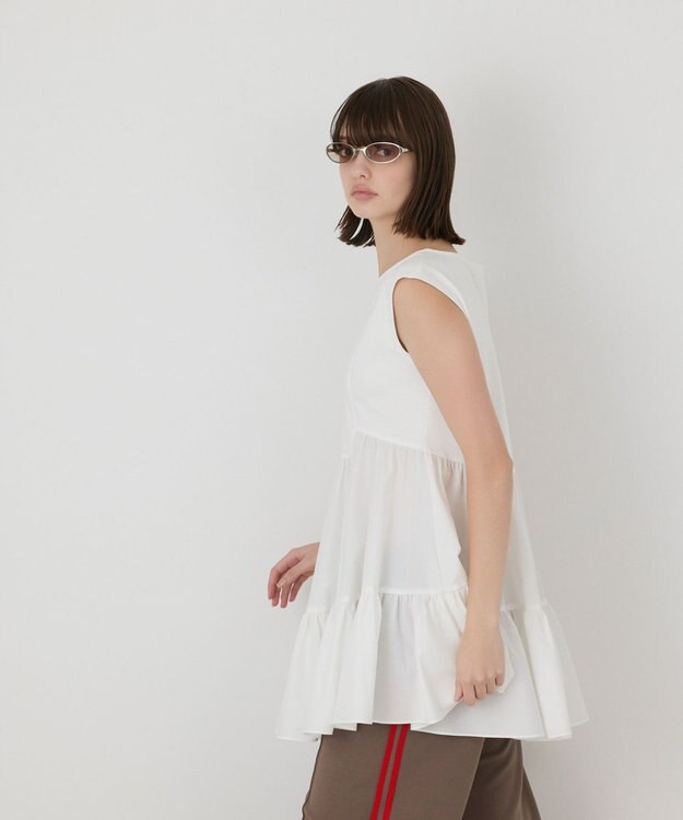 GRACE CONTINENTAL フレア切替カットトップ ホワイト