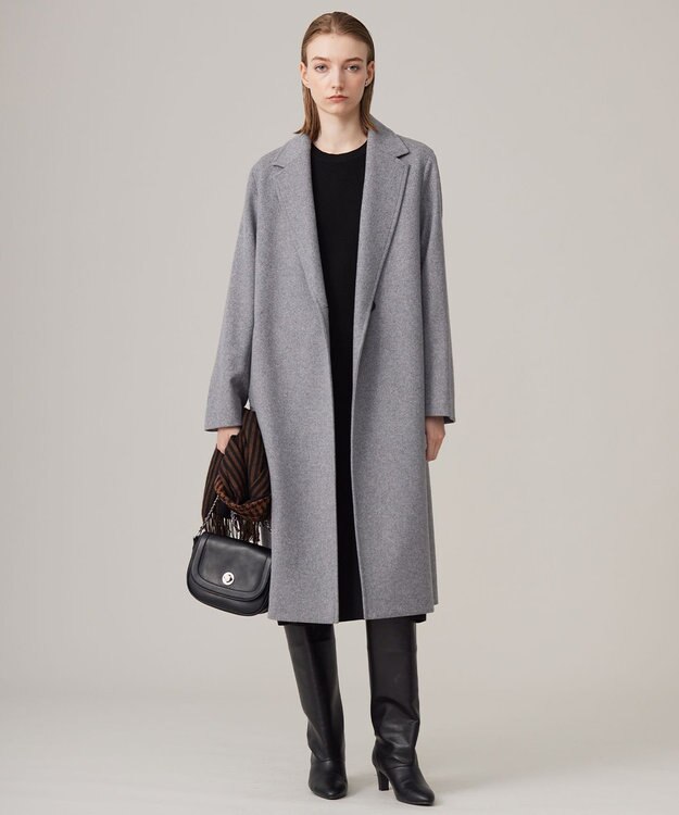 ICB L 【洗える】ウールブレンドスムース ニットワンピース ブラック系