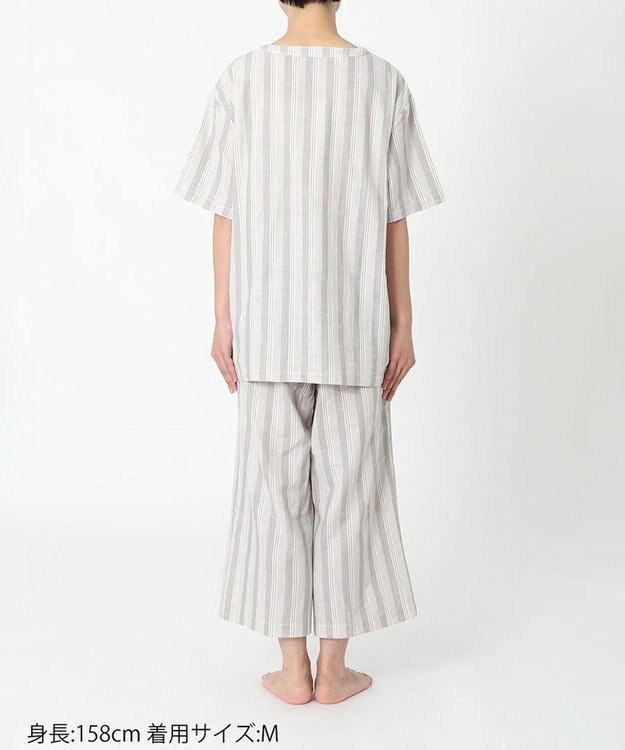 ワコール／睡眠科学 パジャマ 5分袖 半袖 8分丈 綿100%(本体) レディース YDT146 睡眠科学／ワコール グレー