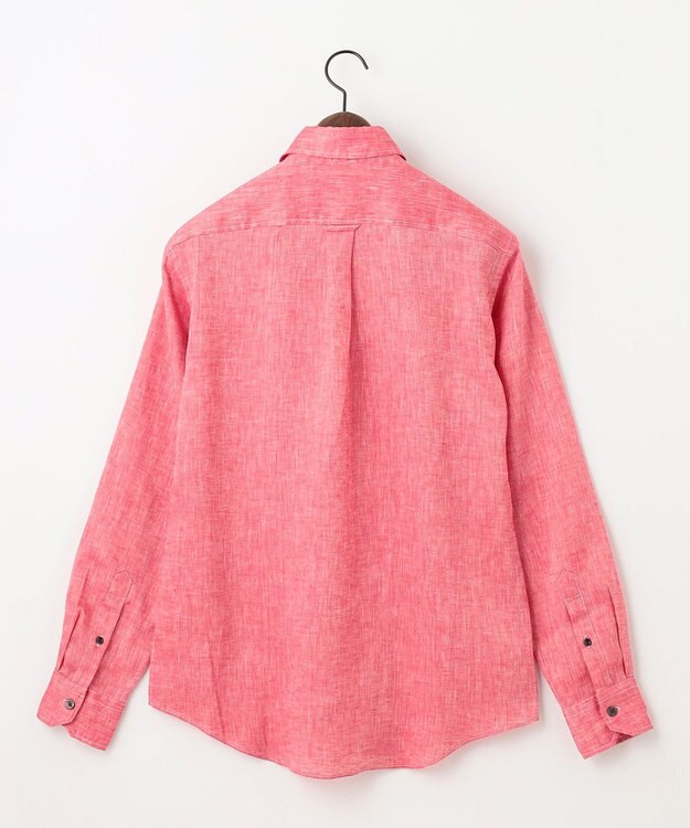 JOSEPH ABBOUD 【麻100％・軽い・涼しい】モイスチャーリネン シャツ レッド系