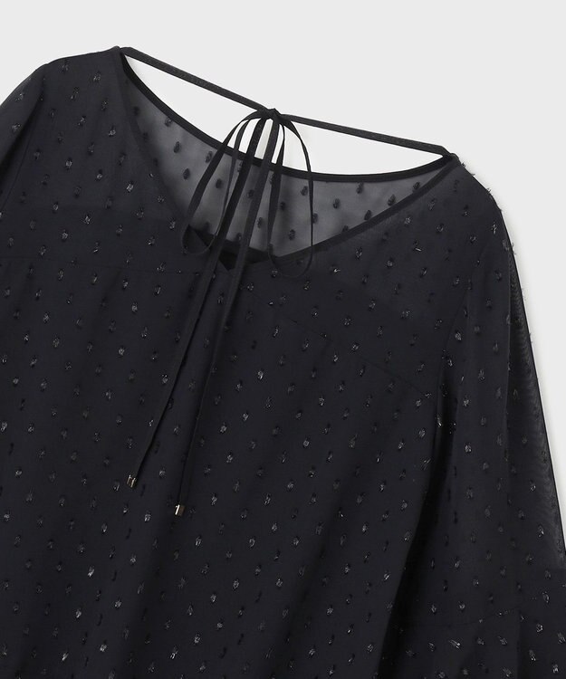 GRACE CONTINENTAL フィルムジャガードフリルトップ ブラック