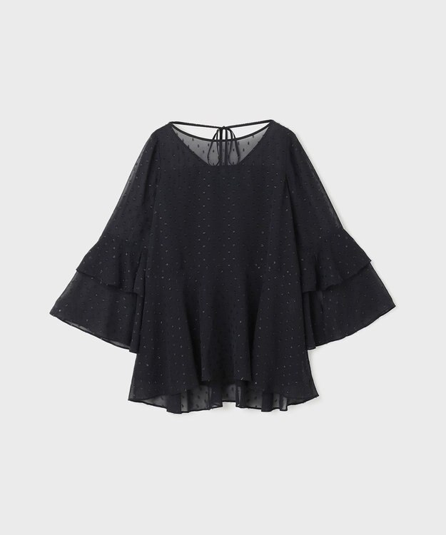 GRACE CONTINENTAL フィルムジャガードフリルトップ ブラック
