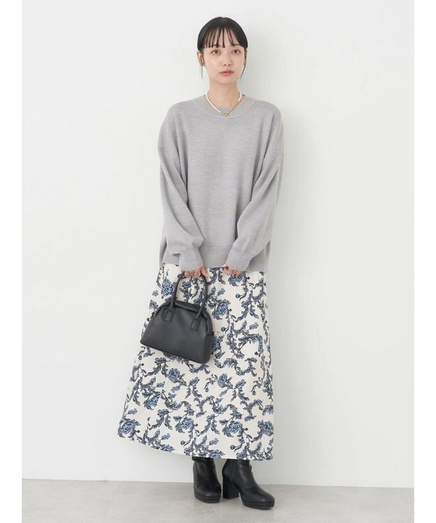 earth music&ecology アンチピリングバックスリットプルオーバー Light Gray Mixture