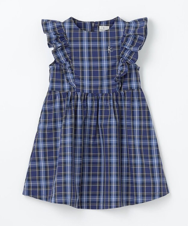 組曲 KIDS 【100㎝】チェック ワンピース ネイビー系5
