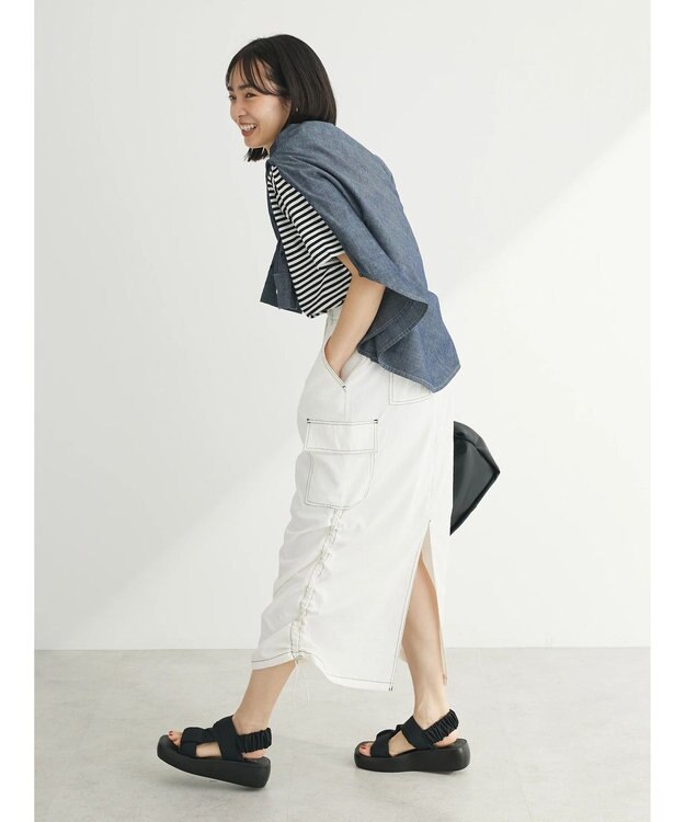 Green Parks 汗染み防止クルーネックＴシャツ Border