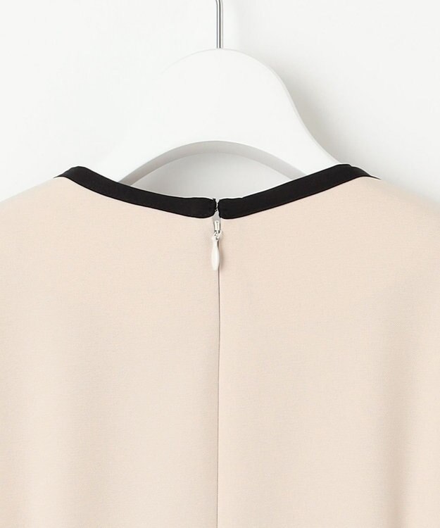 Feroux 【洗える】バイカラートリム ジャンパースカート ベージュ系