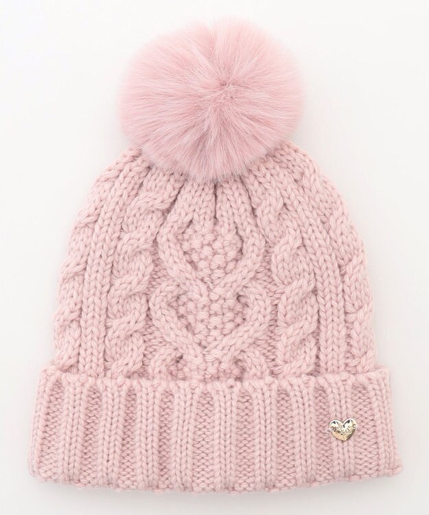 ANY KIDS ケーブルニット帽 ピンク