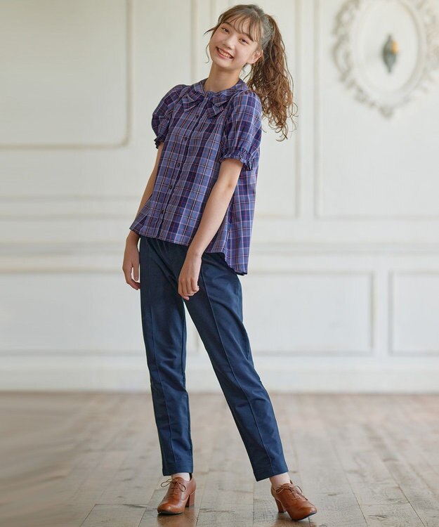 組曲 KIDS 【150-160cm】ブリティッシュ ブラウス パープル系3