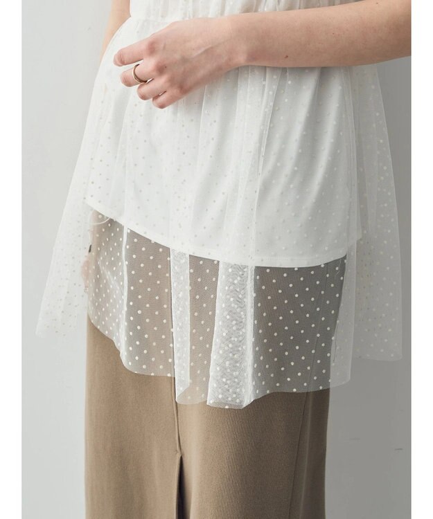 YECCA VECCA 【2点SET】マルチwayチュールオーバーキャミSET/Tee Off White