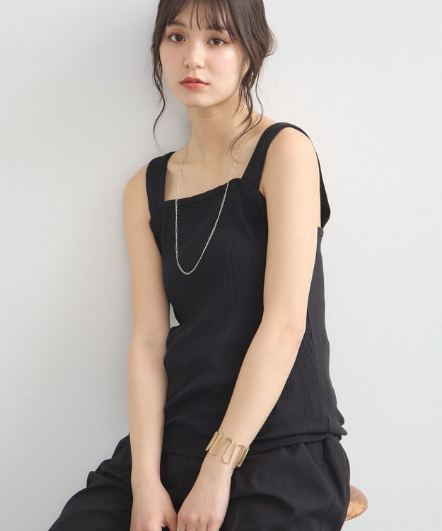 earth music&ecology ワイドストラップキャミソール Black