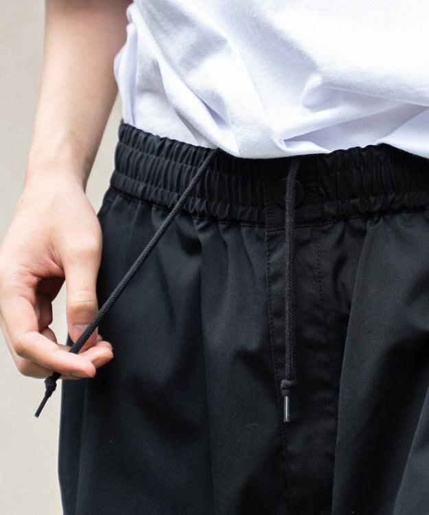 WEGO 【ウエストゴム/手洗い可】ワイドカーゴショーツ ブラック