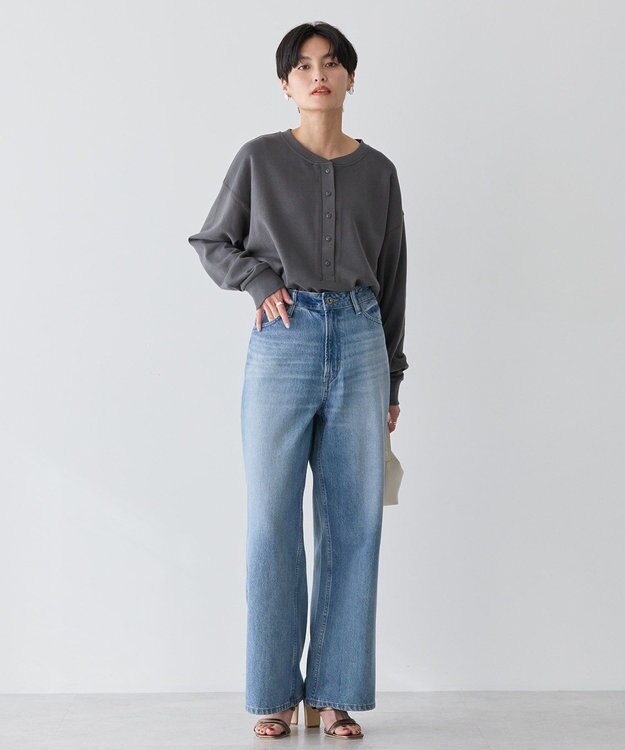 AMERICAN HOLIC ヘンリーネックラウンドミニ裏毛プルオーバー Charcoal Gray