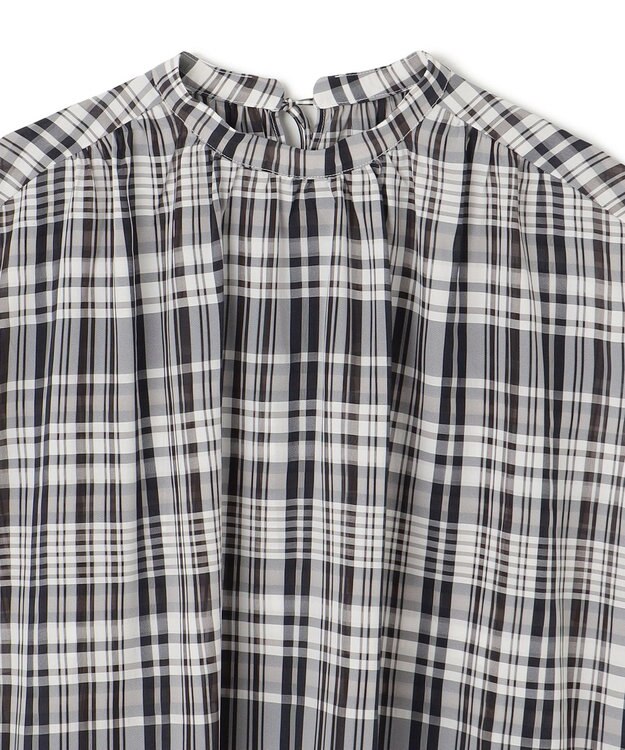 UNFILO シアー2WAYブラウス マドラスチェック