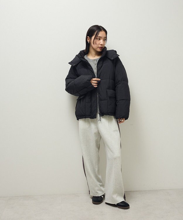 Green Parks ライトファイバーフーディブルゾン Black