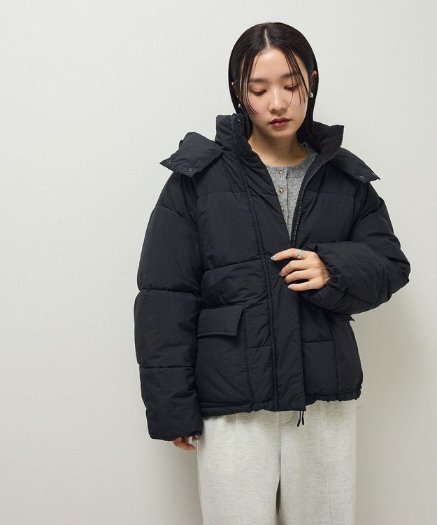 Green Parks ライトファイバーフーディブルゾン Black