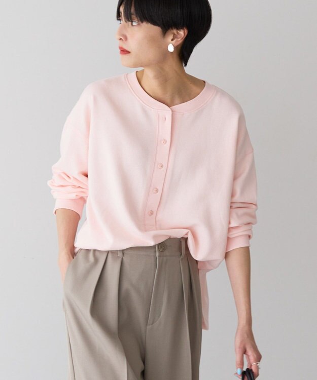 AMERICAN HOLIC ヘンリーネックラウンドミニ裏毛プルオーバー Light Pink