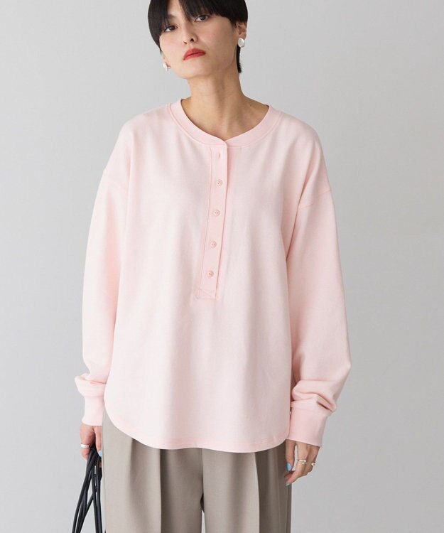 AMERICAN HOLIC ヘンリーネックラウンドミニ裏毛プルオーバー Light Pink