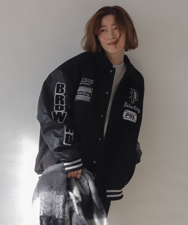 WEGO 【25年秋冬新作/ユニセックス着用ITEM/SMLサイズ展開】メルトンワッペンスタジャン ブラックその他