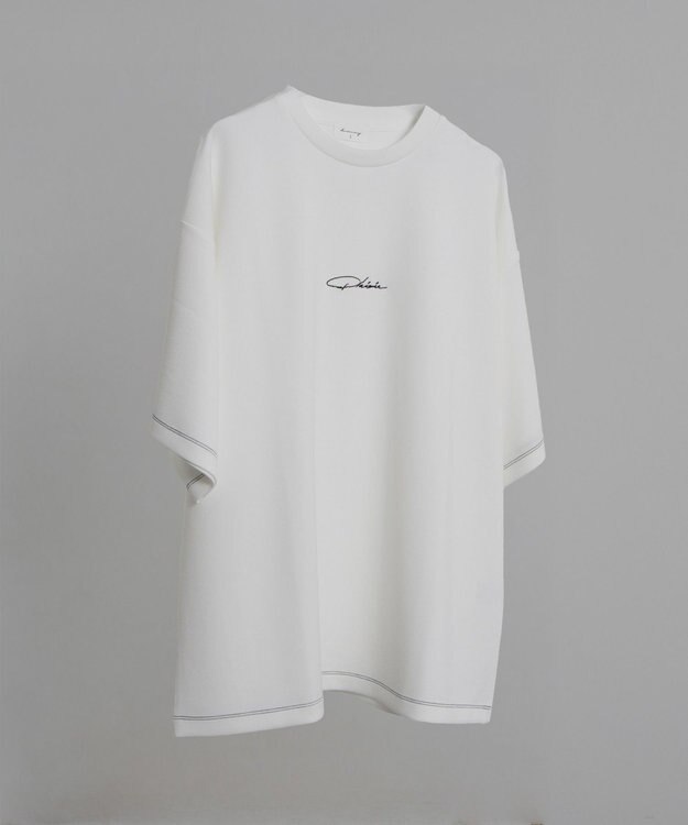 WEGO 【機能T/ユニセックス着用ITEM】カラーステッチワンポイントT（SS） ホワイト