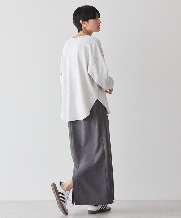 AMERICAN HOLIC ヘンリーネックラウンドミニ裏毛プルオーバー Oatmeal