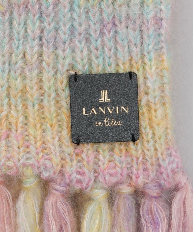 AURORA 【 LANVIN en Bleu （ランバン オン ブルー）】モコモコロングニットマフラー(WASH) ピンク